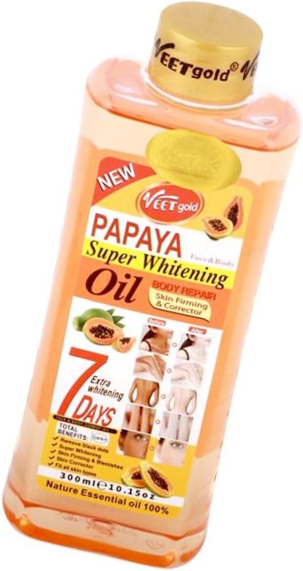 61aAYuA6ECL._AC_SL1500_ Veet Gold Papaya Super Whitening Oil-300ML - Image 1