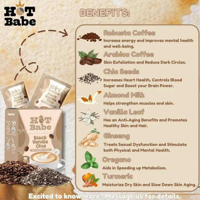 Hot Babe Black Vanilla Chia Coffee by Kiray - Image 2