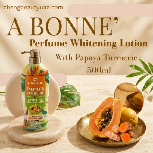 A Bonne Papaya Turmeric Perfume Lotion 500ml bottle front view