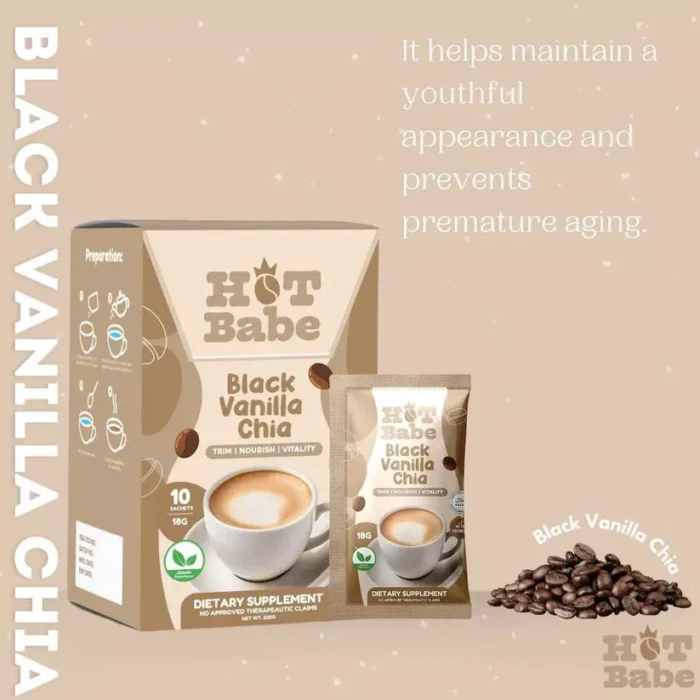 Hot Babe Black Vanilla Chia Coffee by Kiray - Image 3