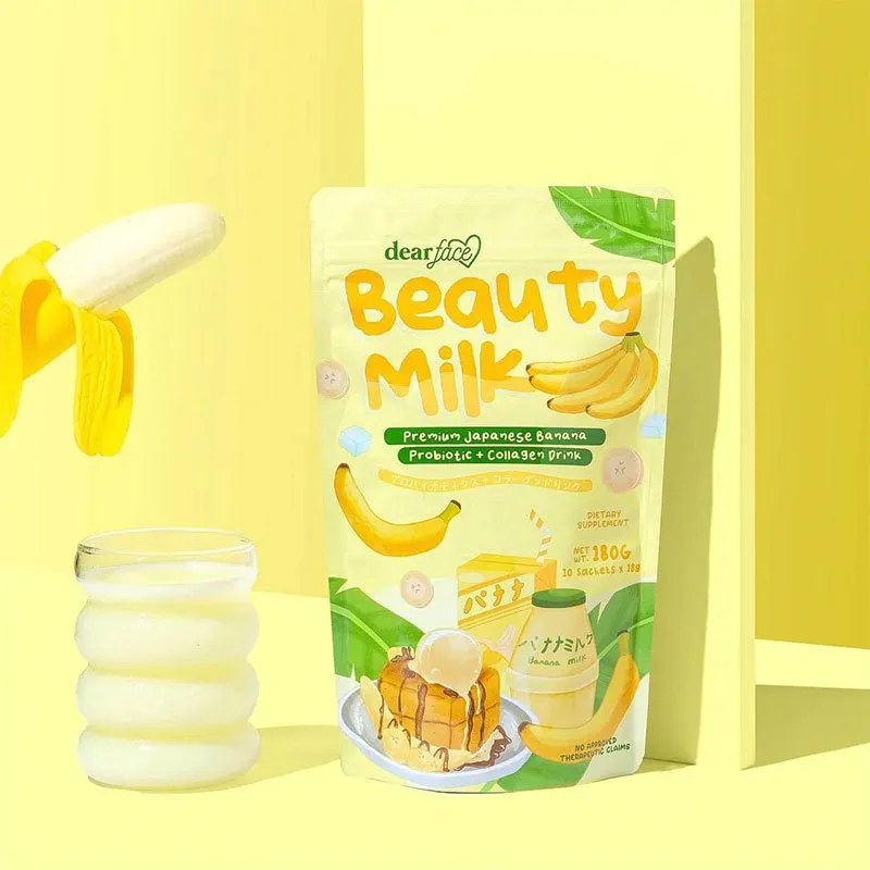 beauty-milk-banana Dear Face Beauty Milk Premium Japanese Banana Probiotic + Collagen Drink - Image 1