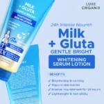 Luxe Organix Milk + Gluta Gentle Bright Whitening Serum Lotion - 350ml