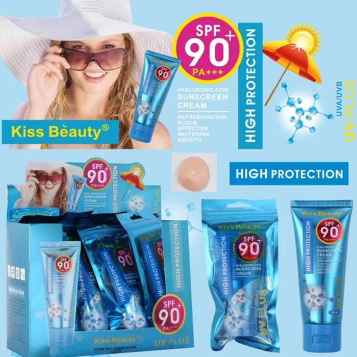 Kiss Beauty Hyaluronic Acid Sunscreen Cream SPF 90+ PA+++ - 60ml - Image 2