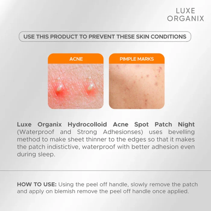 Luxe Organix Hydrocolloid Acne Patch – Night Time (48 Patches) - Image 5