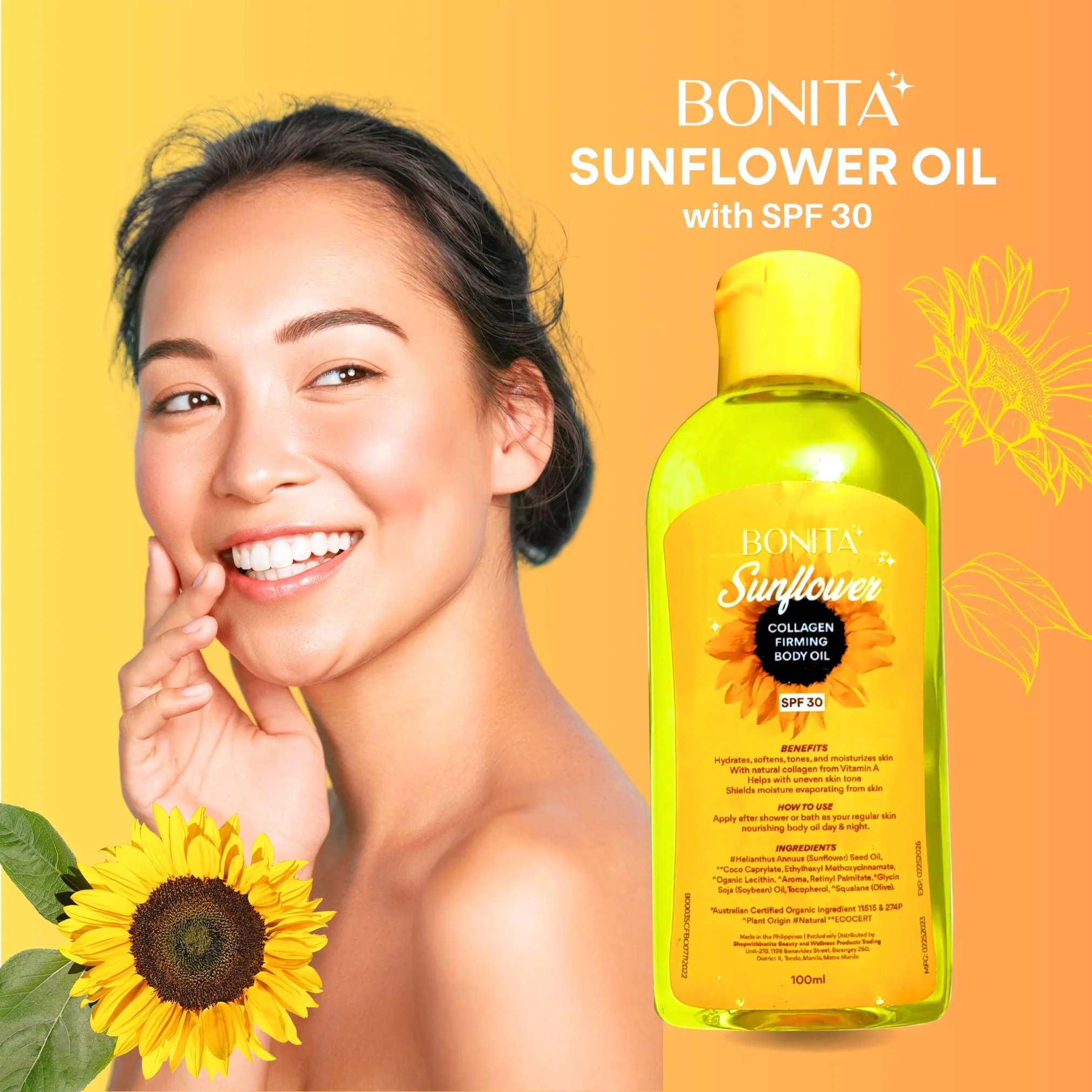 n1.2_3fc02a25-23ed-4385-abce-0a0449505c5c Bonita Sunflower Collagen Firming Body Oil SPF30 – 100ml