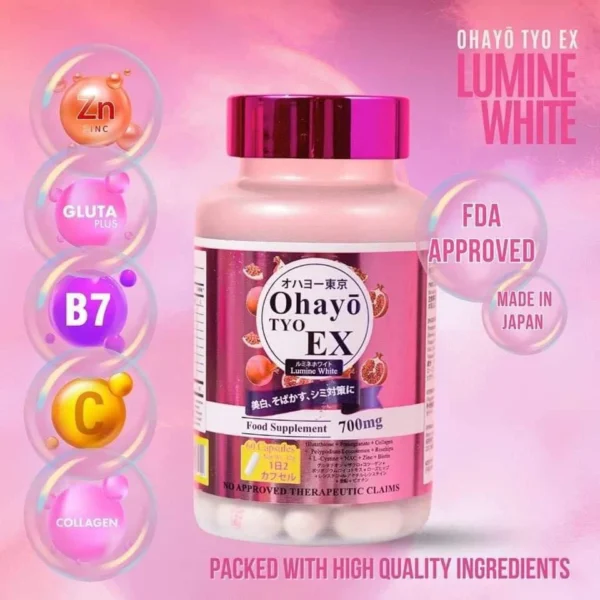 Ohayo Tyo EX Lumine White Glutathione 700mg – 60 Cap