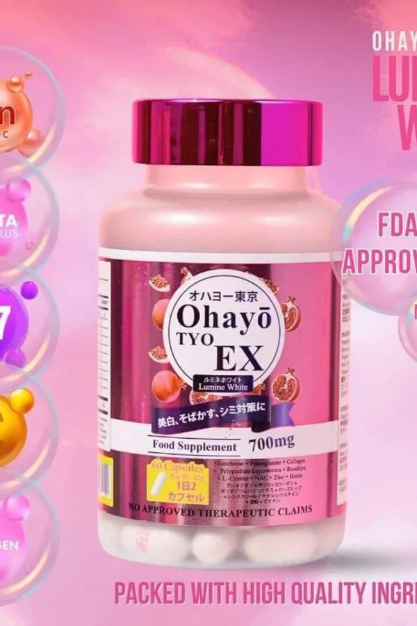 Ohayo Tyo EX Lumine White Glutathione 700mg – 60 Caps