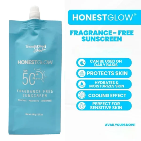 Honest Glow Fragrance - Free Sunscreen SPF 50 PA+++ 50g