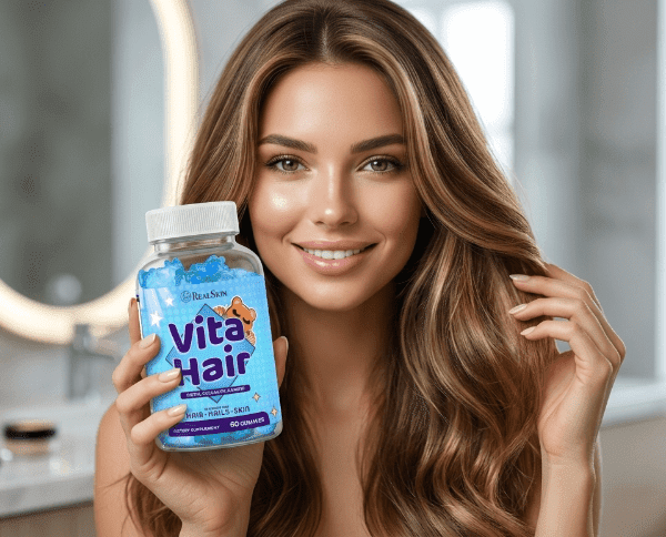 Real Skin Vita Hair 60 Gummies supplement for stronger, shinier, and healthier hair growth