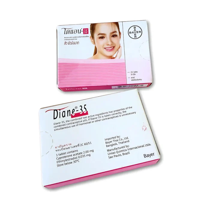 Diane-35 (Ethinyl Estradiol + Cyproterone Acetate) – 21 Tablets - Image 2