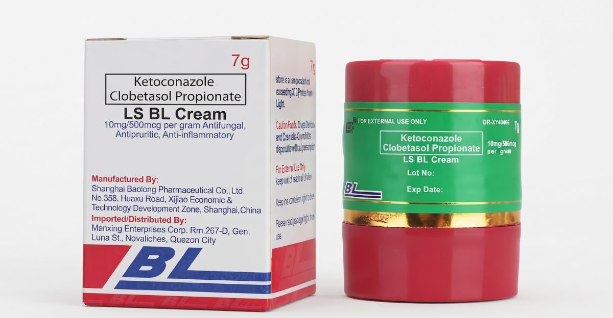 LS BL Cream tube on skin showing long-term steroid cream use risk