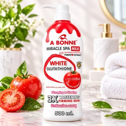 A Bonne Miracle Spa Milk Tomato lotion 500ml bottle front view